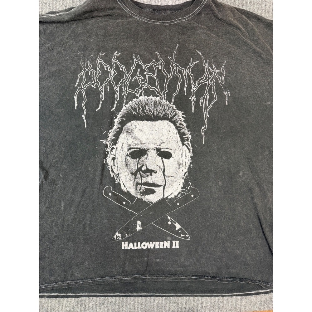 Halloween II Michael Myers T Shirt Mens L XL Black Horror Movie Graphic Tee